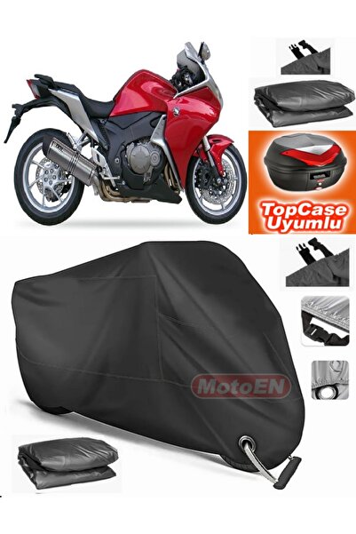 MotoEN Black Lock Compatible Honda Vfr 1200 F Tarpaulin Topcase Rear Bag Comp...