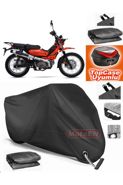 MotoEN Black Lock Compatible Altai Tank X125 Tarpaulin Topcase Rear Bag Compa...
