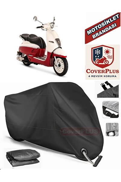 MotoEN Black Lock Compatible Peugeot Django 125 Motor Tarpaulin Motorcycle Ta...