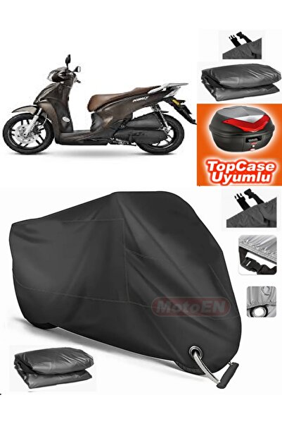 MotoEN قفل أسود متوافق مع Kymco People 125 قماش القنب Topcase الخلفي حقيبة مت...