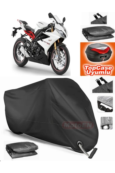 MotoEN قفل أسود متوافق مع Triumph Daytona 675 قماش القنب Topcase الخلفي متواف...