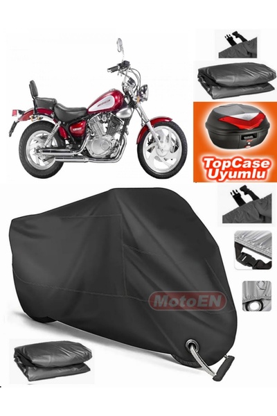 MotoEN Black Lock Compatible Keeway Super Shadow 250 Tarpaulin Topcase Rear B...