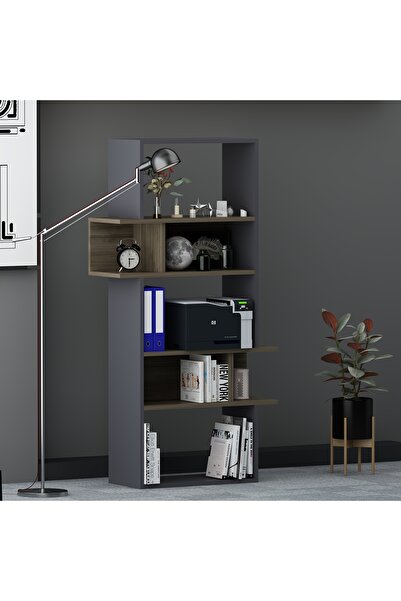 lagomood Infy Kitaplık Antrasit Ceviz