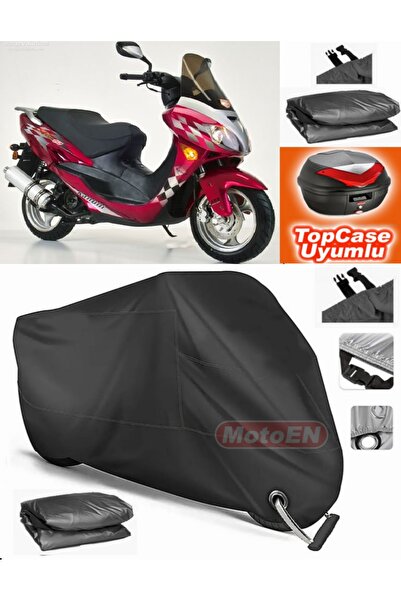 MotoEN Black Lock Compatible Kanuni Storm 150 Tarpaulin Topcase Back Bag Comp...