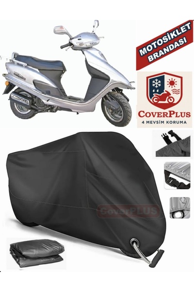 MotoEN قفل أسود متوافق مع Hyundai Cityzen 125 Motor Tarpaulin Motorcycle Tarp...