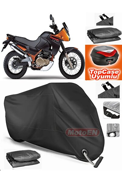 MotoEN Black Lock Compatible Kawasaki Kle 500 Tarpaulin Topcase Rear Bag Comp...