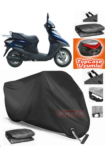 MotoEN قفل أسود متوافق مع Honda Spacy 110 قماش القنب Topcase الخلفي حقيبة متو...