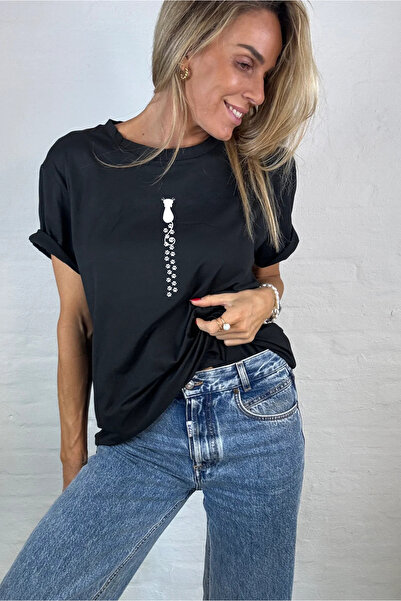 VİZYON İKRA Μπλουζάκι/Φούτερ με στάμπα Unisex με σιλουέτα γάτας