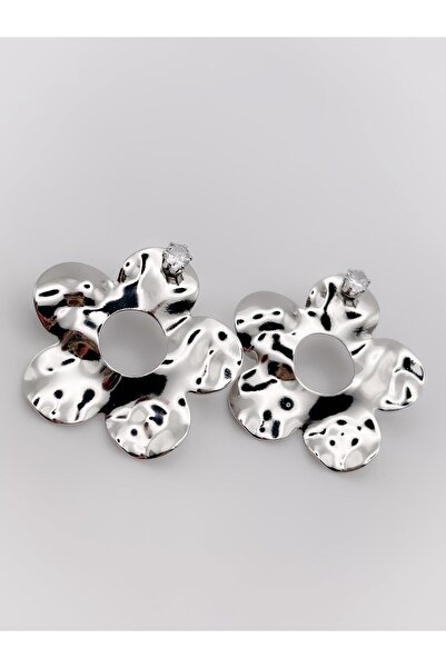 Trinos Steel Earrings Flower Plate Earrings