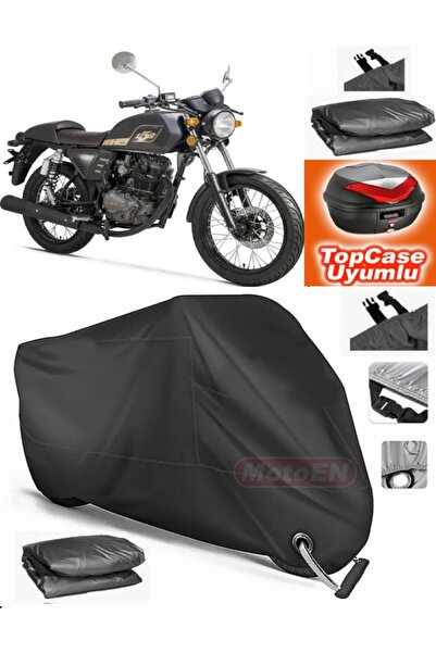 MotoEN Black Lock Compatible Rks Cafe 152 Tarpaulin Topcase Rear Bag Compatib...