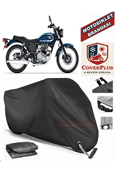 MotoEN Black Lock Compatible Kawasaki W 230 Motor Tarpaulin Motorcycle Tarpau...