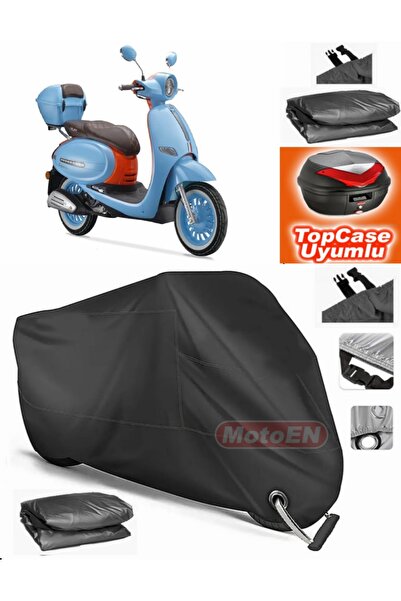 MotoEN Black Lock Compatible Arora Cappucino 125 Tarpaulin Topcase Back Bag C...