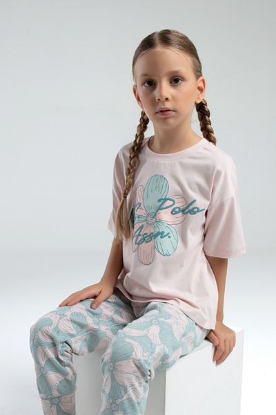 U.S. Polo Assn. U.S. Polo Assn. Girl's Pink Short Sleeve Pajama Set