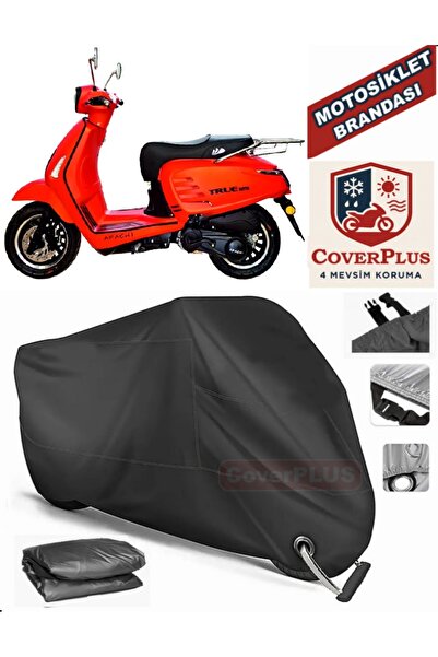 MotoEN Black Lock Compatible Apachi True 125 Motor Tarpaulin Motorcycle Tarpa...