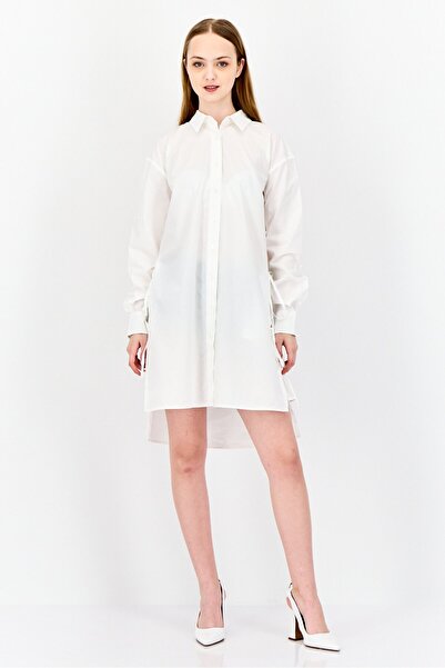 Esprit Women Solid Shirt Dress, White