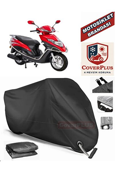 MotoEN Black Lock Compatible Kanuni Mati 125 Motor Tarpaulin Motorcycle Tarpa...
