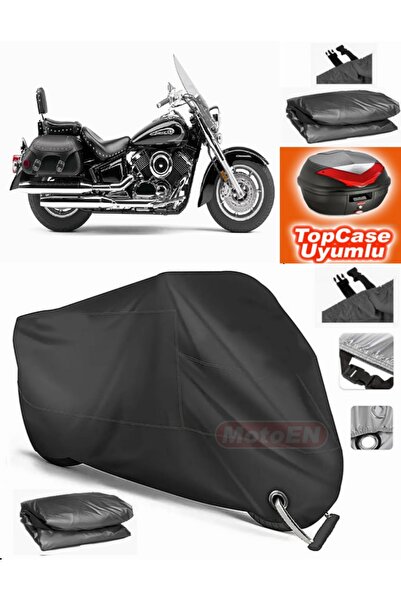 MotoEN قفل أسود متوافق مع Yamaha XVS 650 Drag Star Canvas Topcase الخلفي المت...