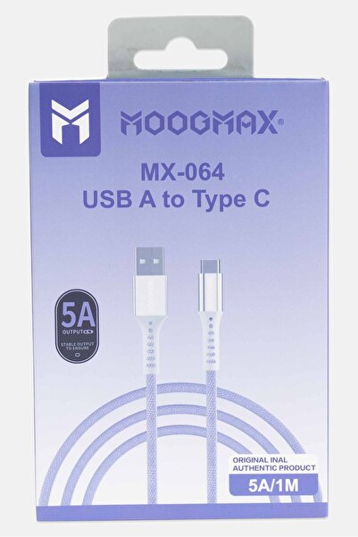 MOOGMAX كابل USB من القماش من النوع C MX064، أرجواني