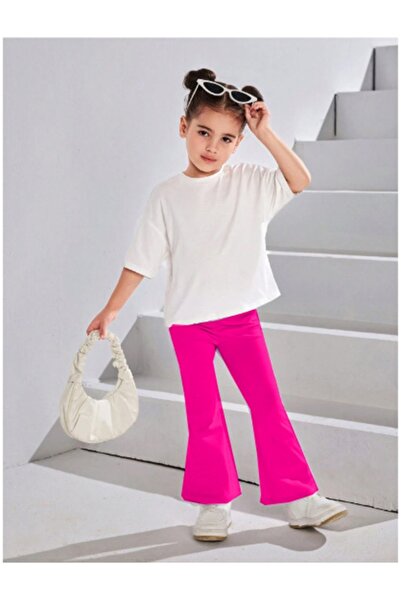 bebekpare Devojčin letnji set kratkih rukava Zvonaste nogavice bez štampe