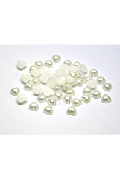 BEİLYS COSMETİCS & ACCESSORY Perla jumătate de inimă 10 mm perla ornamentată albă ruptă (50 GR - 200 AD) B:4