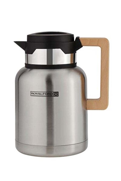 ROYALFORD Stainless Steel Vacuum Jug with Wooden Handle, 1.2L