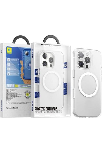 STOREMAX efshopx iPhone 16/16 Plus / 16 Pro / 16 Pro Max متوافق مع هاتف كريستال + مضاد للسقوط مغناطيسي شفاف K