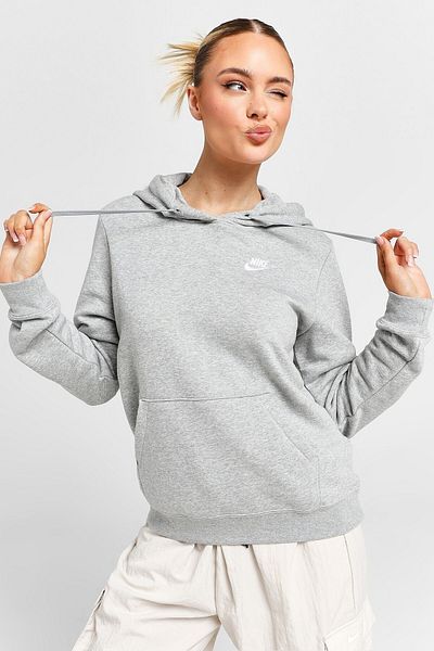 Nike Îmbrăcăminte sportivă Essential Collection Hanorac cu glugă pentru femei, cu glugă, Gri Melange
