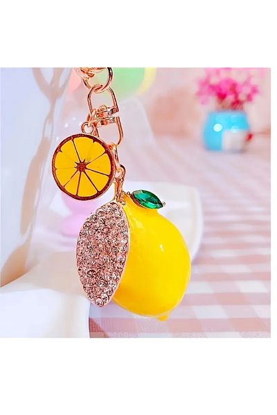 mos&more Lemon Keychain, Bag Ornament, Bag Accessory, Car Ornament
