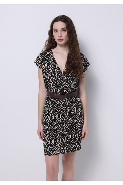 Colin's Regular Fit Printed Women's Black Sleeveless Dress