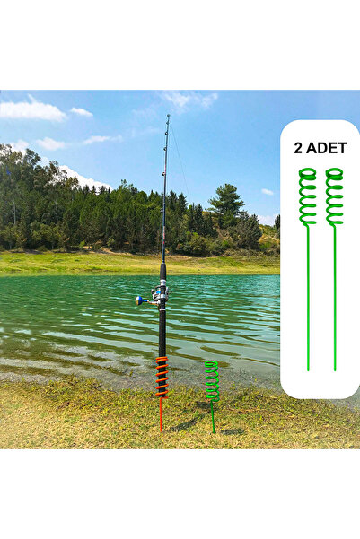 hizlibalik Spiral Olta Tutucu Kamış Ayağı 2 Adet Yeşil