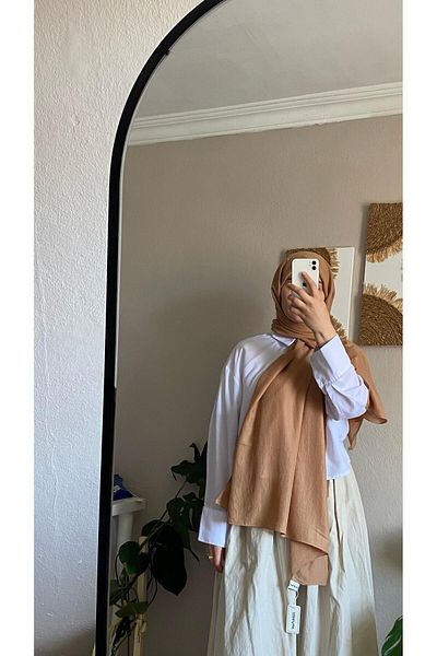 Style vibe Μαλακό βαμβακερό σάλι Milk Coffee