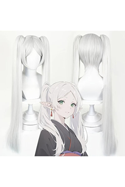 Butic Anime Cosplay Frieren Peruk Kawaii Sentetik Gri Peruk