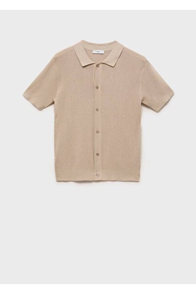 MANGO Man Kalıplı triko gömlek