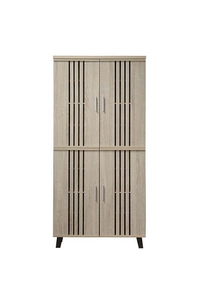 woodage Shoe Storage Cabinet with 8 Shelves and 4 Doors