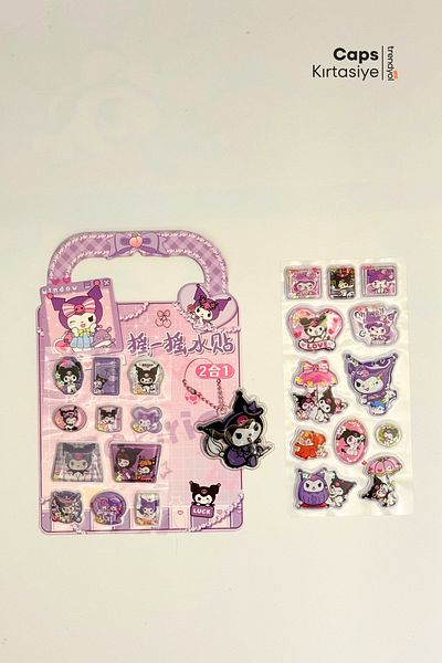 caps office Sanrio Book Reading Tracking Planner & 2 Pieces 3D Embossed Water Keychain Sticker Set