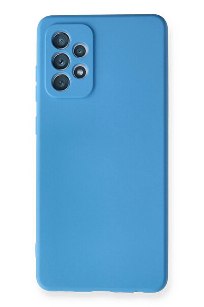 NewFace حافظة سامسونج جالاكسي A72 من الداخل سيليكون مخملي نانو - أزرق 1494801709