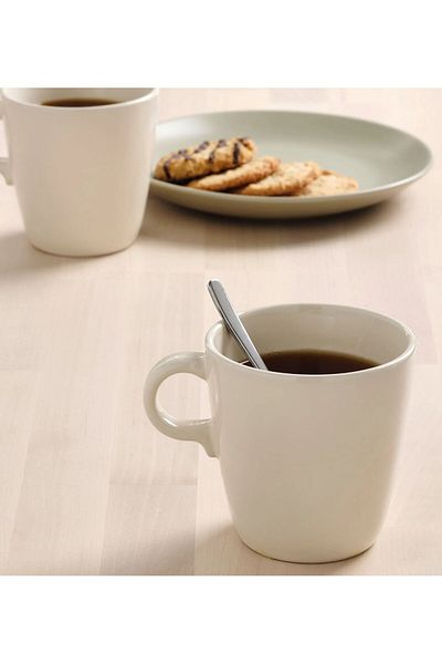 IKEA 2 Pieces Cup Tea Cup Height 10 cm Ikea Set of 2 Stoneware Coffee Cups Volume 370 ml Cream Color