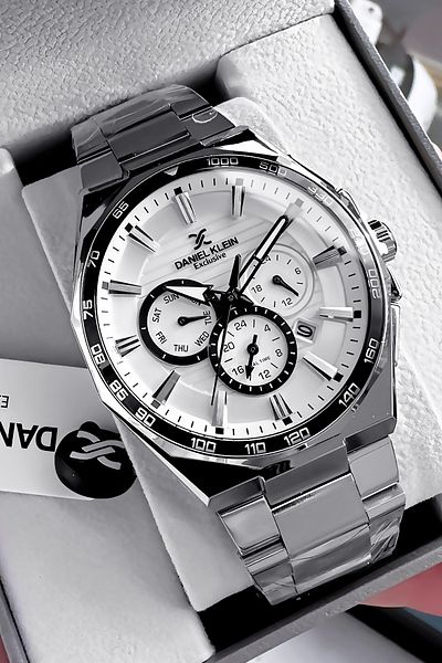 Daniel Klein Exclusive Men Wrist Watch 3 Atm Waterproof Silver Color Steel Band Gift Bracelet Dke2126C1