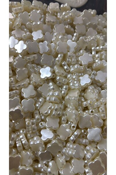 BEİLYS COSMETİCS & ACCESSORY Dört Yapraklı Yonca Beyaz Inci Delikli Inci Ici ...