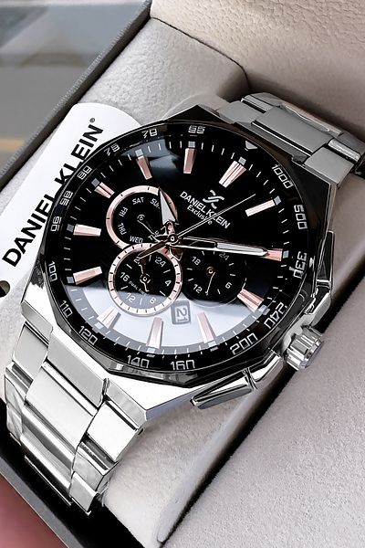 Daniel Klein Exclusive Men's Wristwatch 3 Atm Waterproof Silver Color Steel Band Gift Bracelet Dke2126C4
