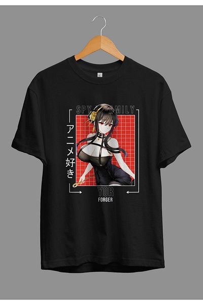 zokanime Oversize Spy X Family Yor Forger Anime Character Printed Special Design T-Shirt