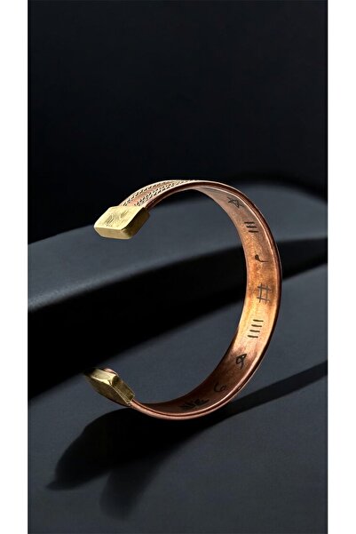 gulflower nude saf bakır mıknatıs uclu ünix lüks el işlemeli bileklik saglık için cok faydalı 1pc