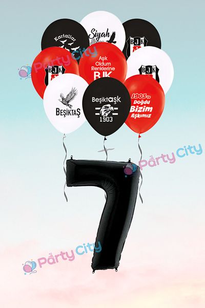 Party City Σετ μίνι μπαλόνι με θέμα τον θαυμαστή 7 ετών - Μπαλόνι με φύλλο αριθμού - Σετ γιορτής για πάρτι