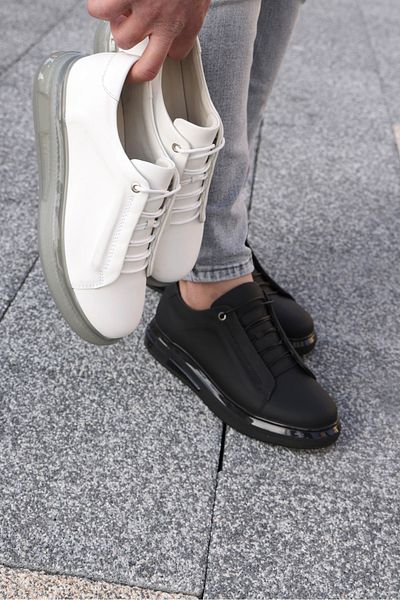 Avni Ceylan Jet White Genuine Leather Men's Sneaker Shoes