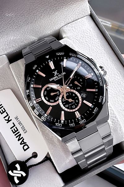 Daniel Klein Exclusive Men's Wristwatch 3 Atm Waterproof Silver Color Steel Band Gift Bracelet Dke2126C4