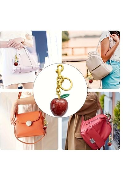 mos&more Apple Keychain, Bag Ornament, Bag Accessory, Car Ornament