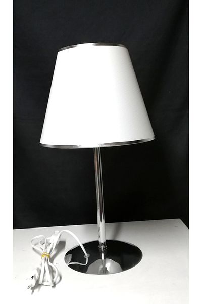 TEKAY AYDINLATMA White Lampshade Metal Chrome Leg White Head Lampshade