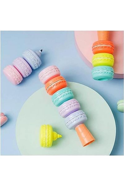 STOREMAX 5 Color Macaron Shaped Highlighter Set Newdesing 646268