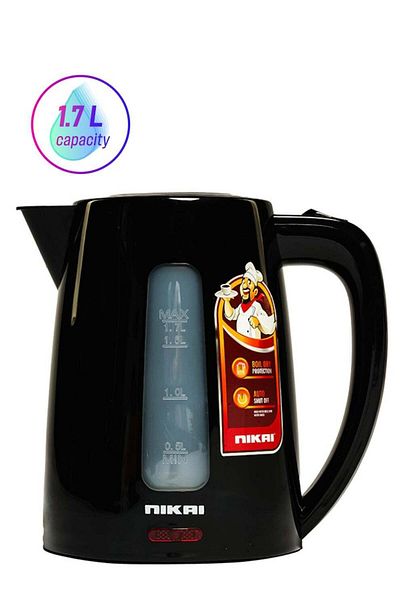 Nikai 1.7 Liter Cordless Kettle 1850-2200 Watts, Auto Shutoff, Boil Dry Protection, Water Gauge, Light Ind