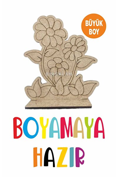 BİR LAZER Papatya Çiçeği Boyama Aktivite Sanat Okul Öncesi Anaokulu Kreş Etkinlik Omz 13x12 Cm